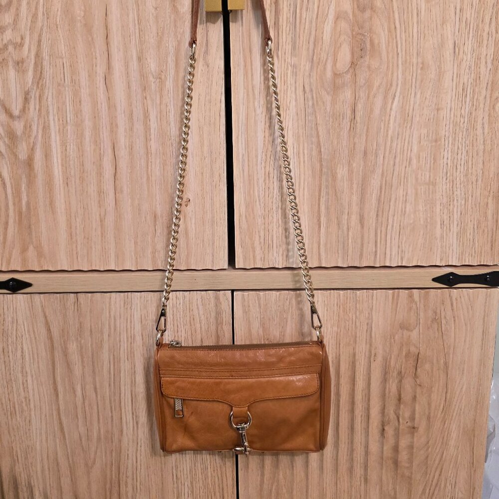 Rebecca Minkoff Leather Mini M.A.C. Crossbody Bag – Cognac Brown - Picture 14 of 14